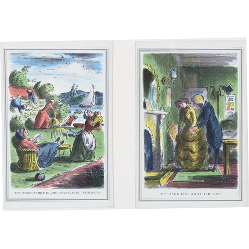 2128 - Edward Ardizzone (1900-1979), colour lithograph on paper, Two illustrations for Great Expectations, ... 