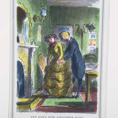 2128 - Edward Ardizzone (1900-1979), colour lithograph on paper, Two illustrations for Great Expectations, ... 