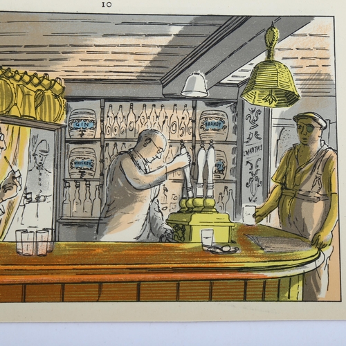 2130 - Edward Bawden (1903-1989), original colour lithograph on paper, The Bell, from Life in an English Vi... 