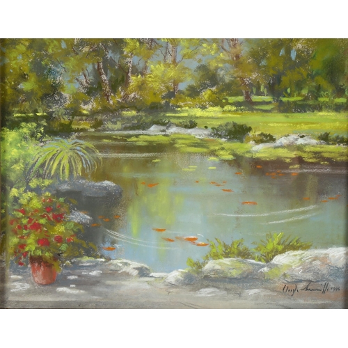 2145 - Claude Murrills FRSA (1915 - 2006), coloured pastels, Koi pond, signed and dated 1946, 27cm x 33cm, ... 