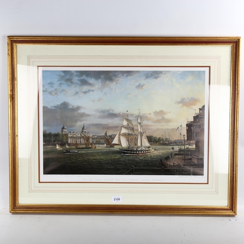 2150 - Robert Back RA, colour print, the Thames at Greenwich, artist's proof, signed in pencil, image size ... 