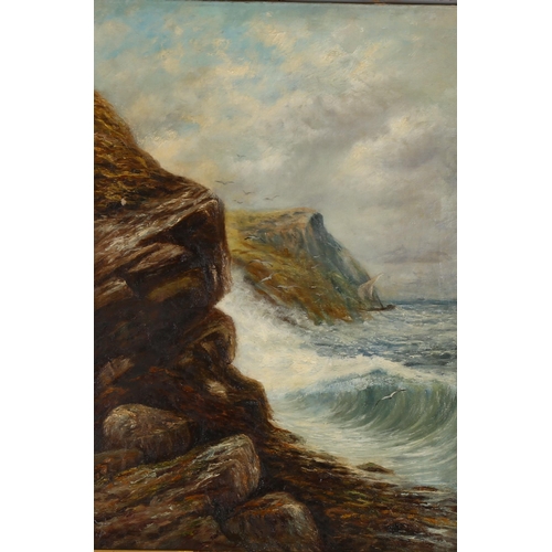 2152 - Sidney Yates Johnson (fl. 1890 - 1926), oil on canvas, Cornish coastal scene, signed with monogram, ... 