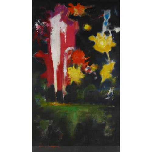 2155 - Norman Kirkham, oil on canvas, fireworks 2002, 34