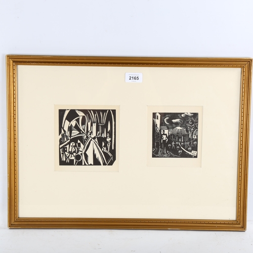 2165 - Paul Nash, 2 woodcut prints, Westminster Abbey and Romantic Drama, from an edition of 1,000 copies p... 