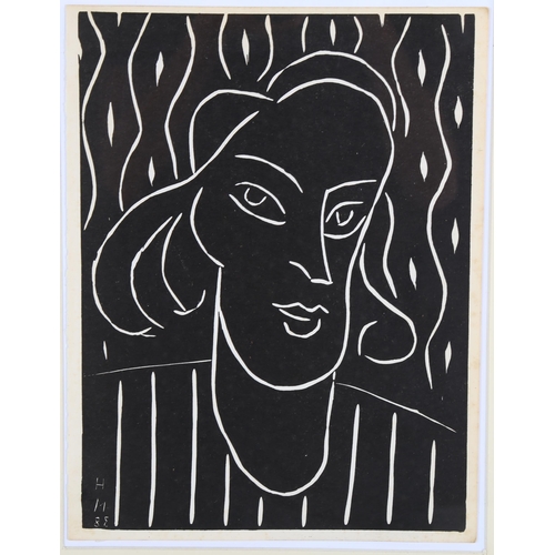 2166 - Henri Matisse, lino-cut print, Teeny, published by XXe Siecle, sheet size 31cm x 24cm, framed