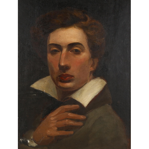 2172 - 19th/20th century oil on panel, portrait of an actor, unsigned, 46cm x 34cm, framed