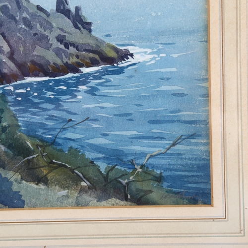 2200 - Arthur Bradbury (1892 - 1977), watercolour, Dorset coast, signed, 24cm x 33cm, framed