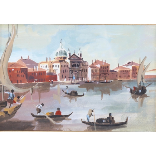 2201 - B Royale, watercolour, Venice Lagoon scene, signed, 19cm x 28cm, framed