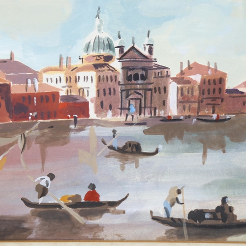 2201 - B Royale, watercolour, Venice Lagoon scene, signed, 19cm x 28cm, framed