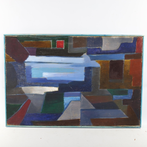 2204 - Mid-20th century British School, oil on canvas, abstract study, unsigned, 76cm x 50cm, framed