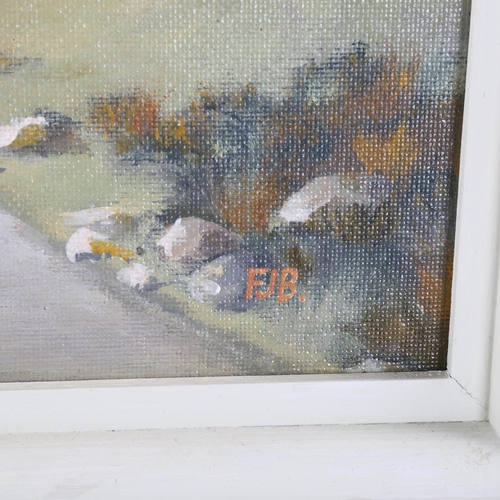 2206 - Fred Bungay, acrylic on board, hill farm, 34cm x 43cm, framed