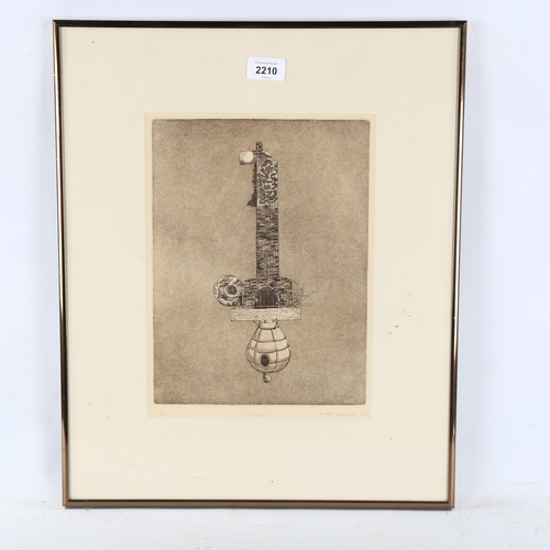 2210 - Tristram Lansdowne, etching, periscope, signed in pencil, 2012, from an edition of 20 copies, plate ... 