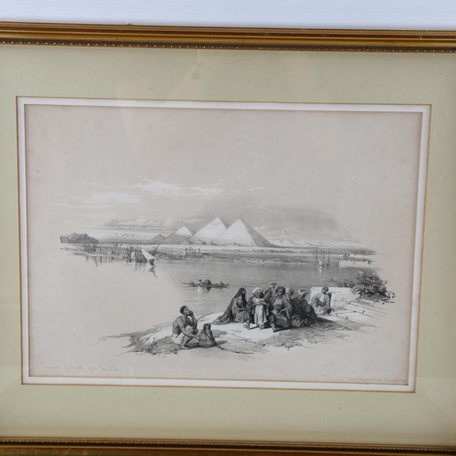 2212 - David Roberts, pair of 19th century lithographs, quay at Suez, and Pyramids of Gezeeh from the Nile,... 