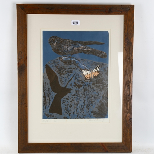 2221 - Robert Greenhalf, 2 screenprints, bird studies, both signed in pencil, image 40cm x 30cm, framed (2)