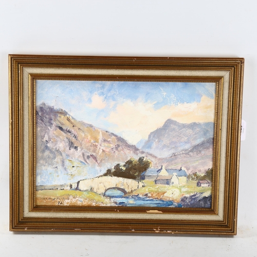 2229 - Lord Holroyd Pearce, oil on board, Welsh valley, signed and dated '73, 24cm x 33cm, framed