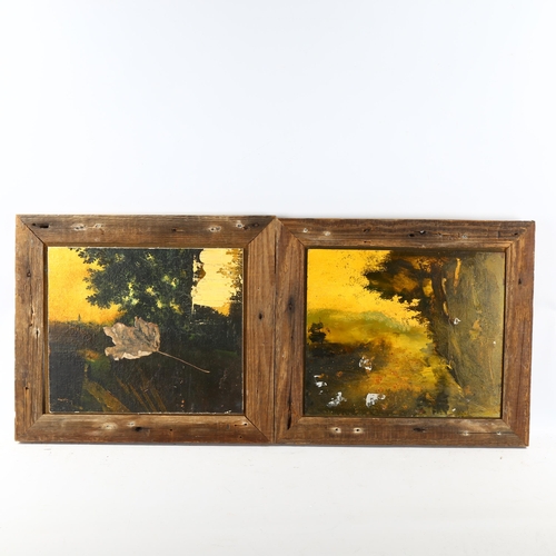 2239 - Alan Rankle, 4 oils on board, abstract landscapes, circa 1993, 28cm x 36cm, framed (4)