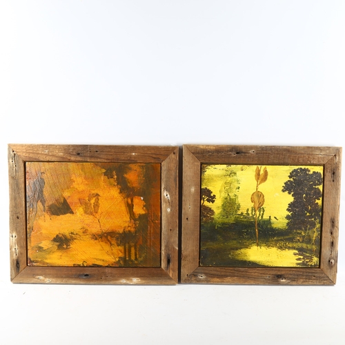 2239 - Alan Rankle, 4 oils on board, abstract landscapes, circa 1993, 28cm x 36cm, framed (4)