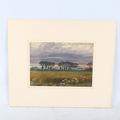 2248 - Robert Clifton Bell, watercolour, study of twilight, 1895, signed, 16cm x 23cm, mounted