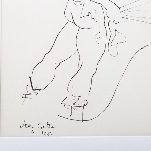 2254 - Jean Cocteau, lithograph, male figure in profile, printed 1947 on Hollande paper from an edition of ... 