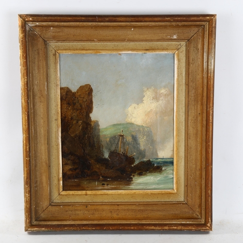 2268 - Edmund John Niemann (1813 - 1876), oil on canvas, shipwreck, Flamborough Head Yorkshire, signed, 30c... 