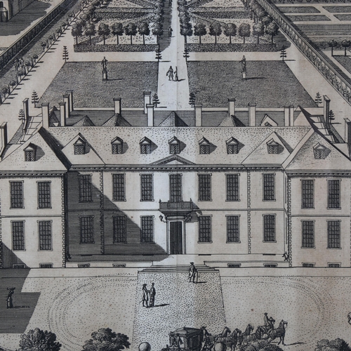 2270 - Johannes Kip, engraving, Burlington House, printed 1707, 36cm x 58cm, framed