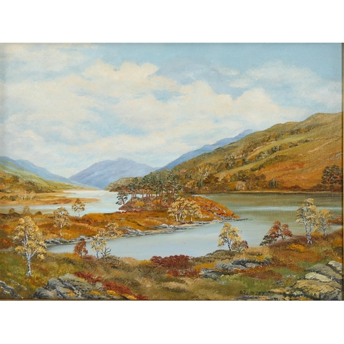 2278 - Daphne Linzey, oil on board, Highland landscape, 30cm x 40cm, framed