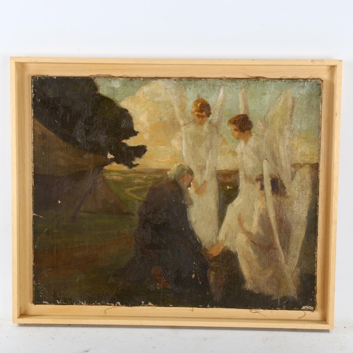 2285 - Late 19th/early 20th century oil on canvas, religious composition, unsigned, 33cm x 41cm, framed