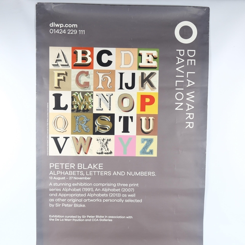 2298 - 2 Exhibition advertising poster prints for Peter Blake and Bridget Riley at the De La Warr Pavilion ... 