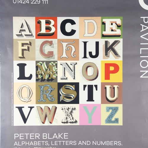 2298 - 2 Exhibition advertising poster prints for Peter Blake and Bridget Riley at the De La Warr Pavilion ... 