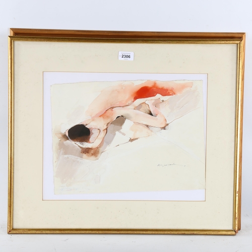 2306 - Martin Aynscomb-Harris (born 1937), 2 watercolours, reclining nudes, both signed, largest 28cm x 38c... 