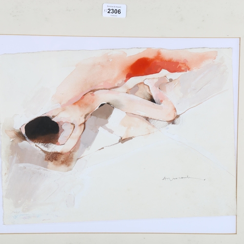 2306 - Martin Aynscomb-Harris (born 1937), 2 watercolours, reclining nudes, both signed, largest 28cm x 38c... 