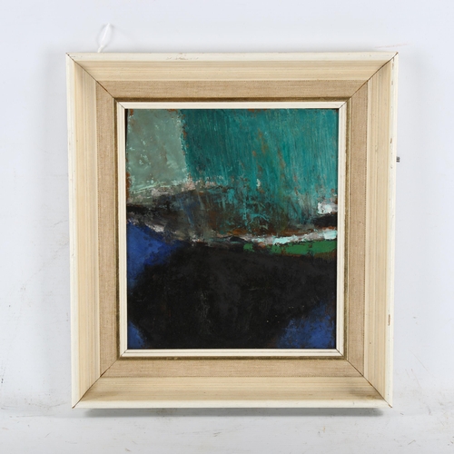 2308 - Michael Freeman, oil on board, abstract landscape, 1983, 20cm x 18cm, framed