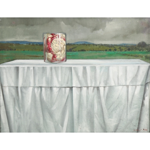 2326 - Ron Dellar, oil on canvas, altered altar, signed and dated 1981, 35cm x 45cm, framed