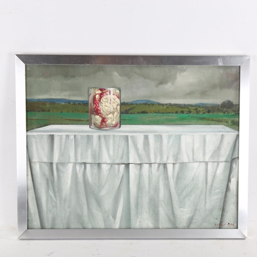 2326 - Ron Dellar, oil on canvas, altered altar, signed and dated 1981, 35cm x 45cm, framed