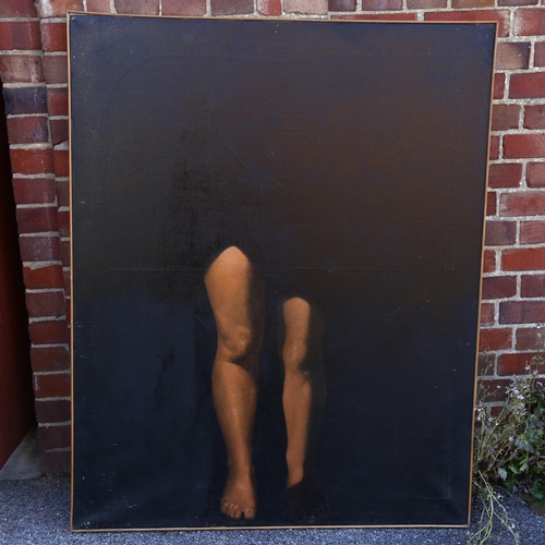 2335 - Ron Dellar, pair of oils on canvas, head and shoulders, and legs, 127cm x 101cm, framed