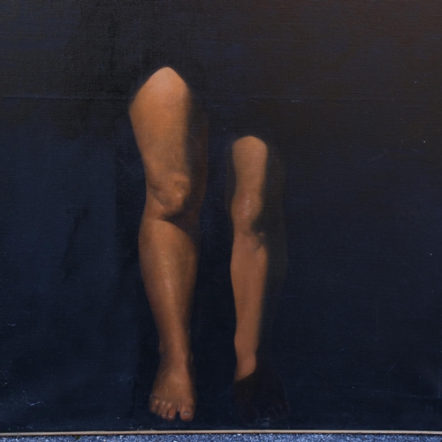 2335 - Ron Dellar, pair of oils on canvas, head and shoulders, and legs, 127cm x 101cm, framed