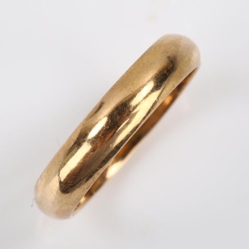 119 - An 18ct gold wedding band ring, band width 3.8mm, size J, 2.9g