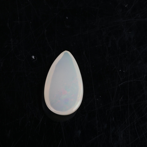 266 - 2 unmounted gemstones, comprising 2.35ct pear cabochon opal, and 3.80ct oval mixed-cut sapphire, wit... 