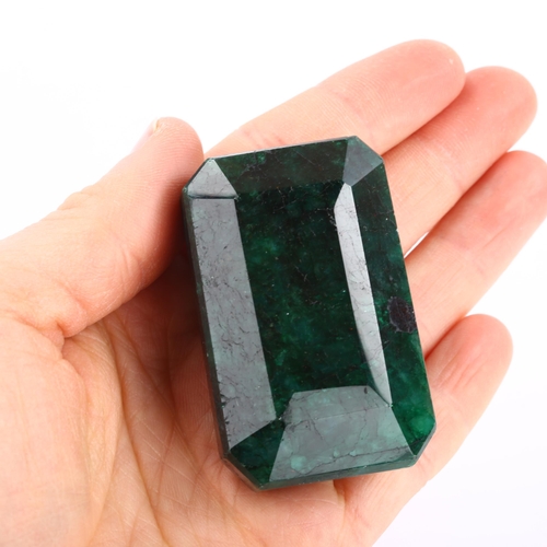 269 - A large unmounted 481ct rectangular step-cut Brazilian emerald, 53.65mm x 34.30mm x 28.20mm, with GL... 