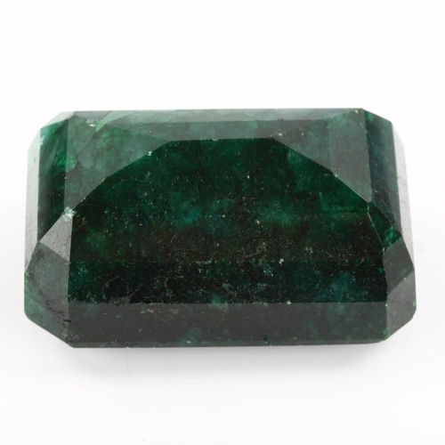 269 - A large unmounted 481ct rectangular step-cut Brazilian emerald, 53.65mm x 34.30mm x 28.20mm, with GL... 