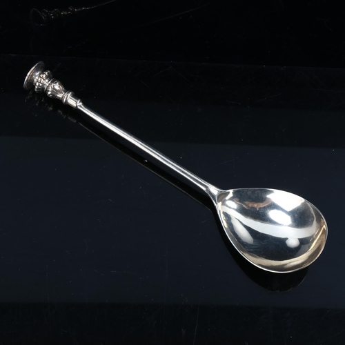 311 - A George II silver seal-top spoon, indistinct maker's marks, hallmarks London 1749, length 19cm, 1.9... 