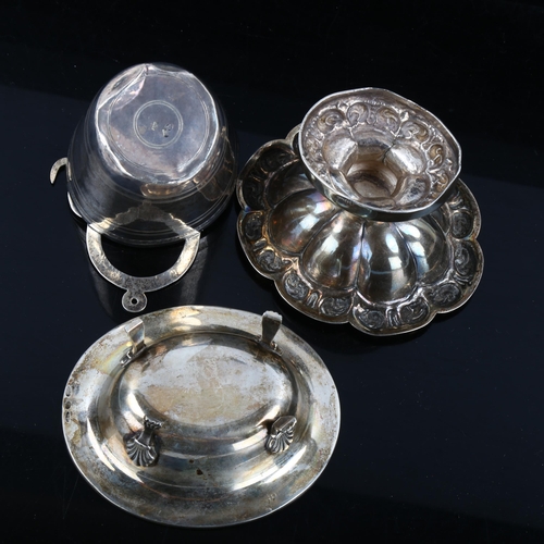 350 - Various silver, comprising Antique Italian bucket, Naples pedestal salt, and 20th century Italian sa... 