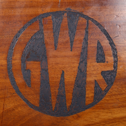 80 - A Vintage mahogany GWR Office sign, 45cm x 28cm