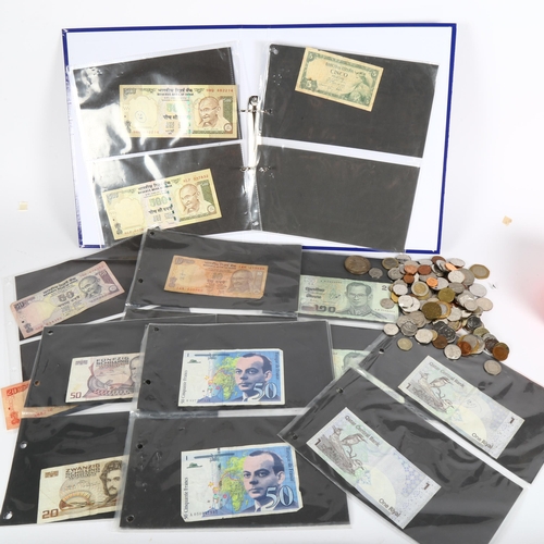 84 - Various world coins and banknotes