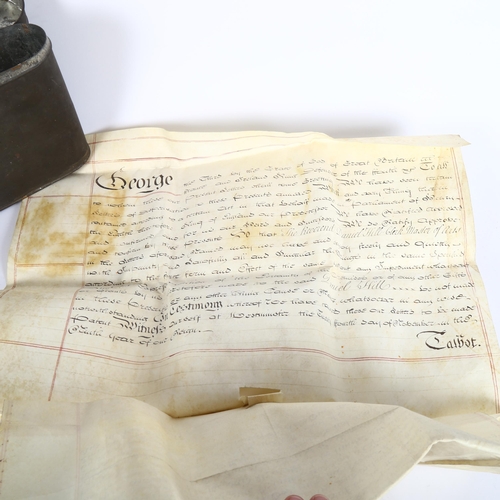 91 - A 1768 handwritten velum Indenture, with original wax seal