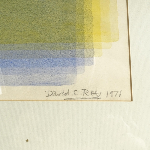 1815 - David Rees, watercolour, abstract composition, signed and dated 1971, 14