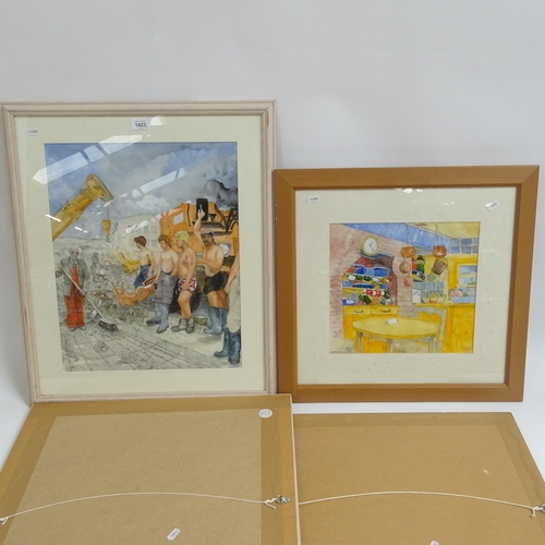 1823 - Christine Tucker, 4 original watercolours, Kings of the road, the letter, and 2 others, all framed