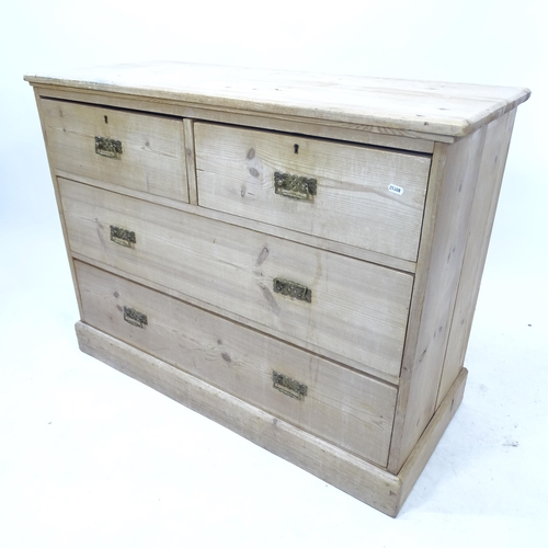 2070 - A modern pine chest of 2 short and 2 long drawers, W107cm, H82cm, D46cm