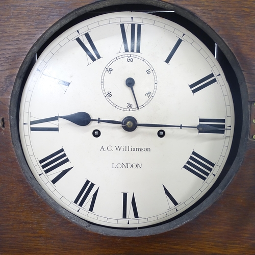 2094 - A 19th century 8-day longcase clock, signed A C Williamson of London, W42cm, H186cm, D20cm