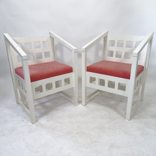 2110 - A pair of Charles Rennie Mackintosh style armchairs